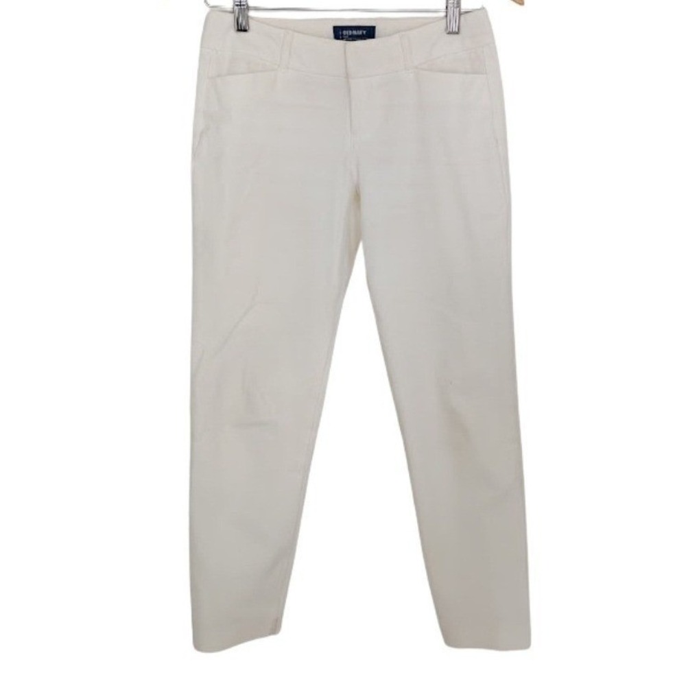 TALBOTS White Stretch Straight Leg Ankle Pants 10 30x27 Retro-Chic - Picture 2 of 7